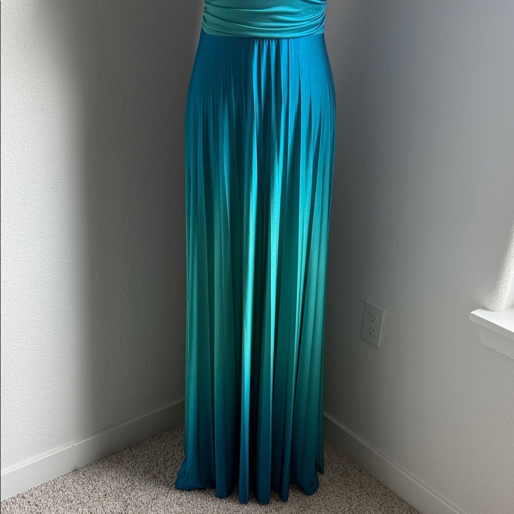 Speechless Strapless Teal Maxi Dress - Picture 7 of 16